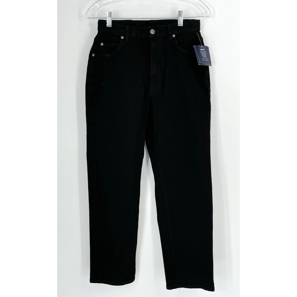 New Crazy Horse‎ Women's Petite 6P Black Stretch Denim Mom Jeans Liz Clairborne